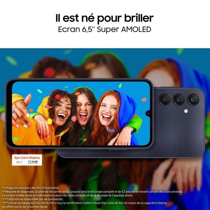 Smartphone Samsung Galaxy A25 de 256 GB, 5G, azul