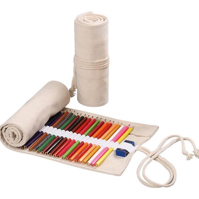 Pencil case - 48 compartments - Pencil case organizer - Off-white - One pencil case - Expandable - For school, office and