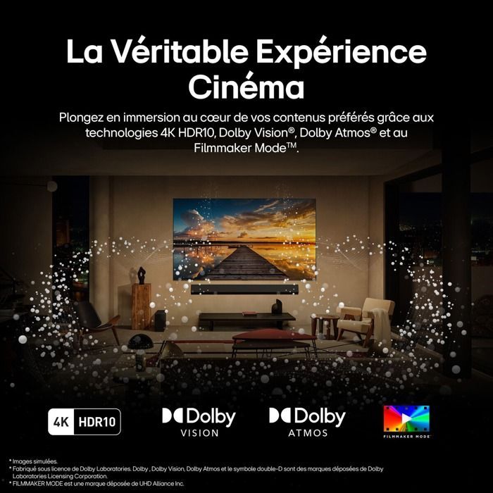 Televisor LG OLED de 83 pulgadas, Ultra HD 4K, Smart TV y compatible con HDR.