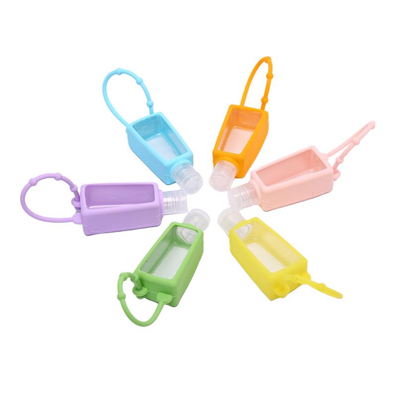 Mini gel desinfectante de silicona de 30 ml con soporte para la mano, portátil, desechable, sin necesidad de limpieza, con tapa desmontable.