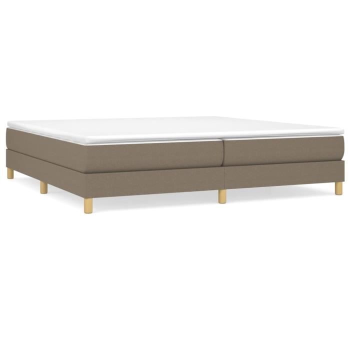 Sommier à ressorts de lit - CUQUE - Taupe - 200x200 cm - Tissu