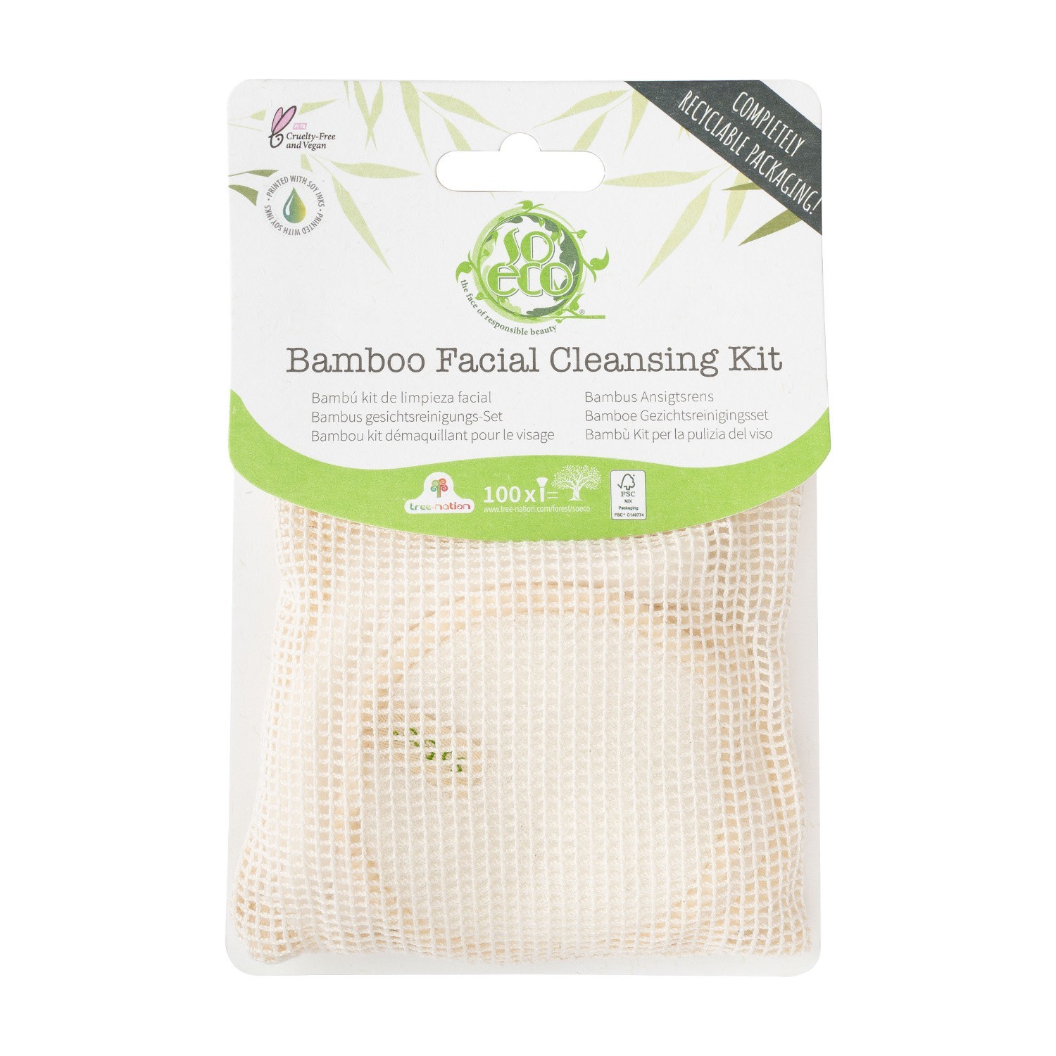 SoEco Set de 4 disques & lingettes nettoyantes démaquillantes