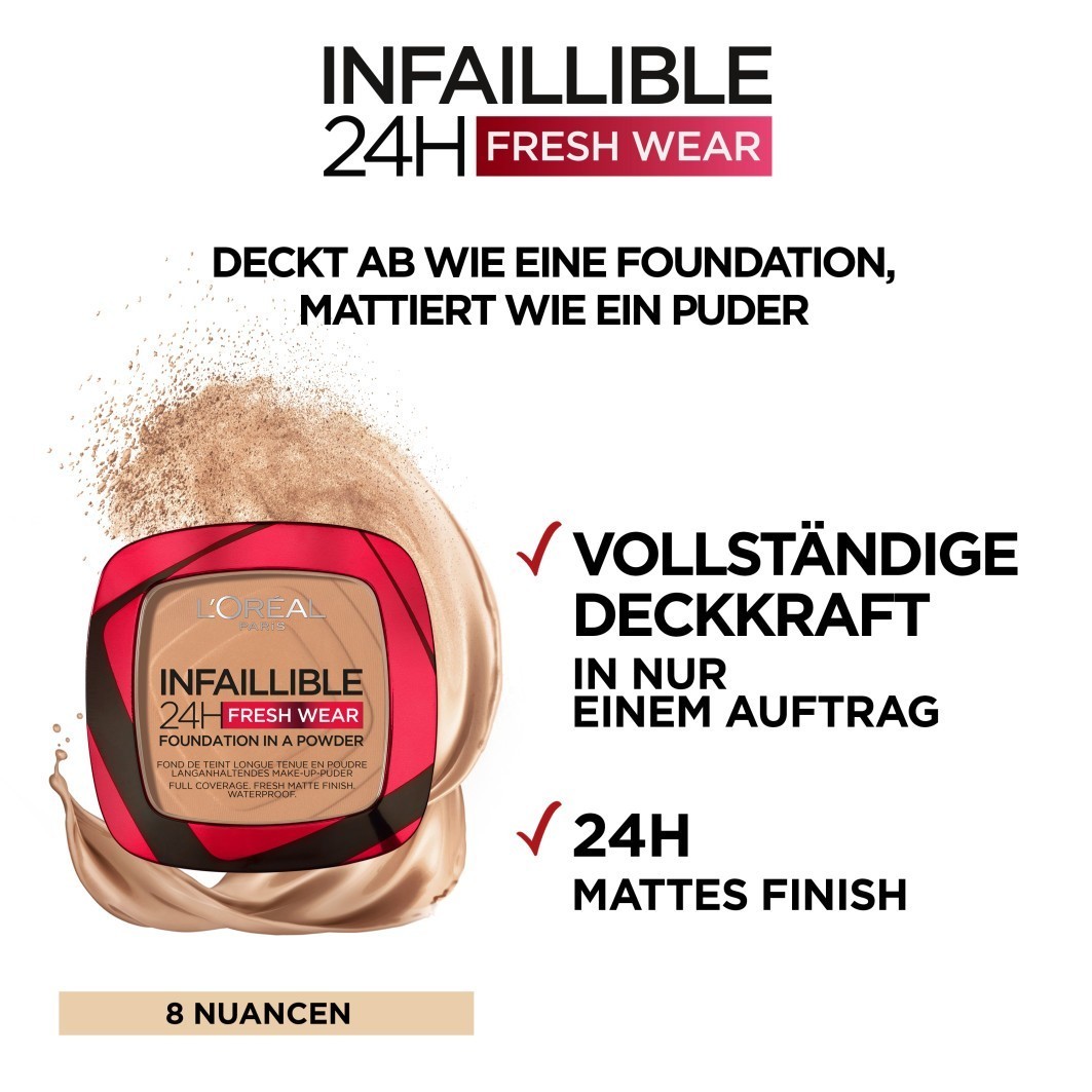 L'Oréal Paris tekući puder Infaillible 24H Fresh Wear - 9 g