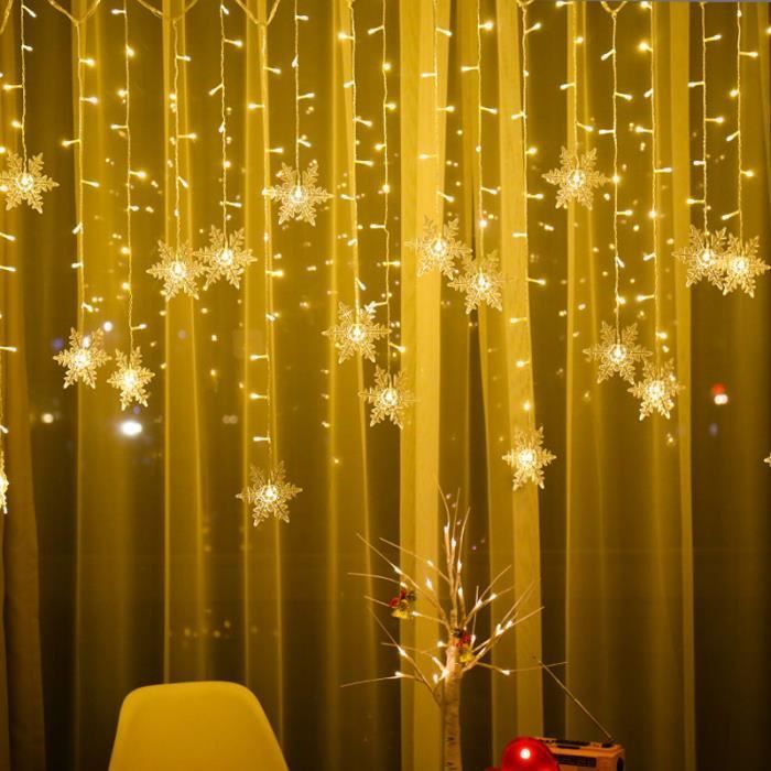 Guirnalda de luces LED multicolor para exteriores de 4 m con forma de copo de nieve.