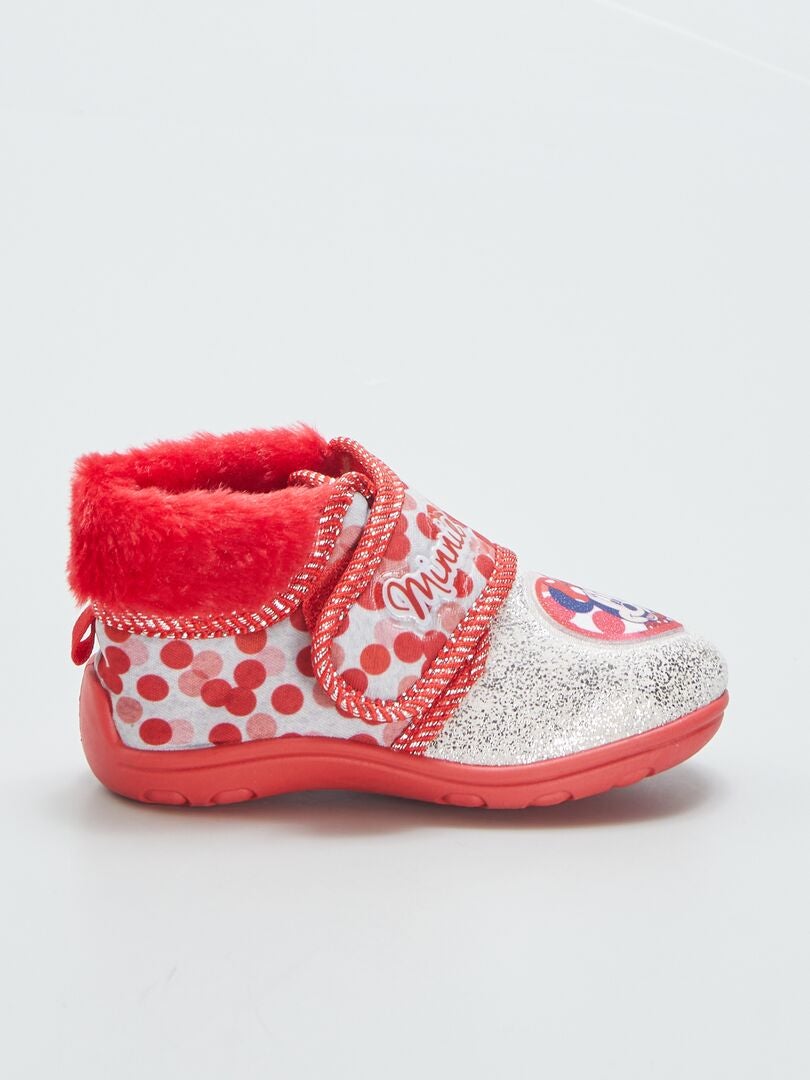 Minnie Mouse hoge slippers met klittenbandsluiting - ROOD