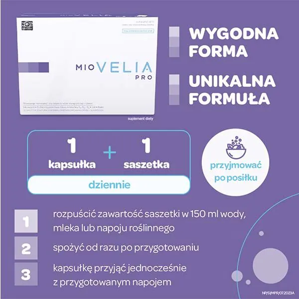 Miovelia Pro, Preparat wspomagający płodność u kobiet, Saszetki i kapsułki