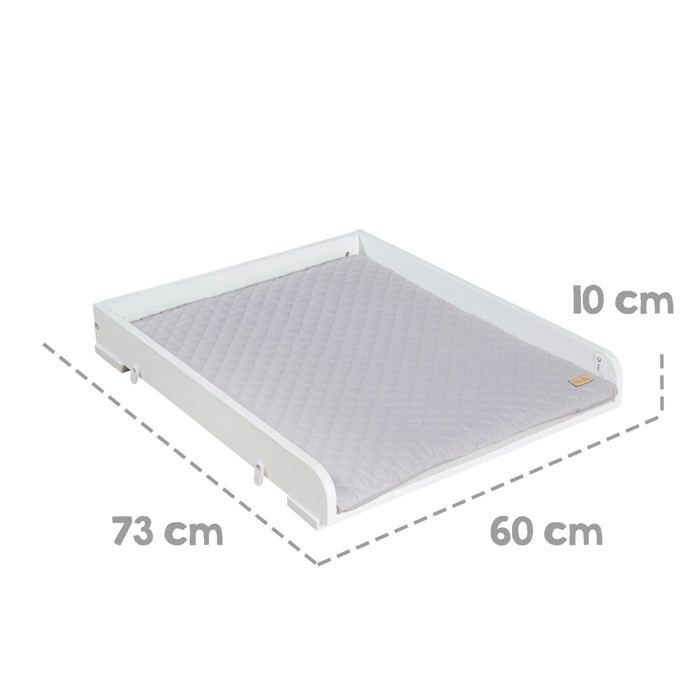 Plan à langer - ROBA - Pour machines à laver - Matelas 'Roba Style' gris inclus - Bois blanc