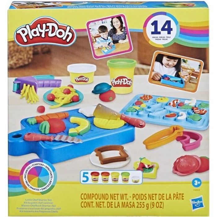 Kit de cocina Play-Doh Little Chef, plastilina, 14 accesorios de cocina, juguetes preescolares, cocinas Play-Doh
