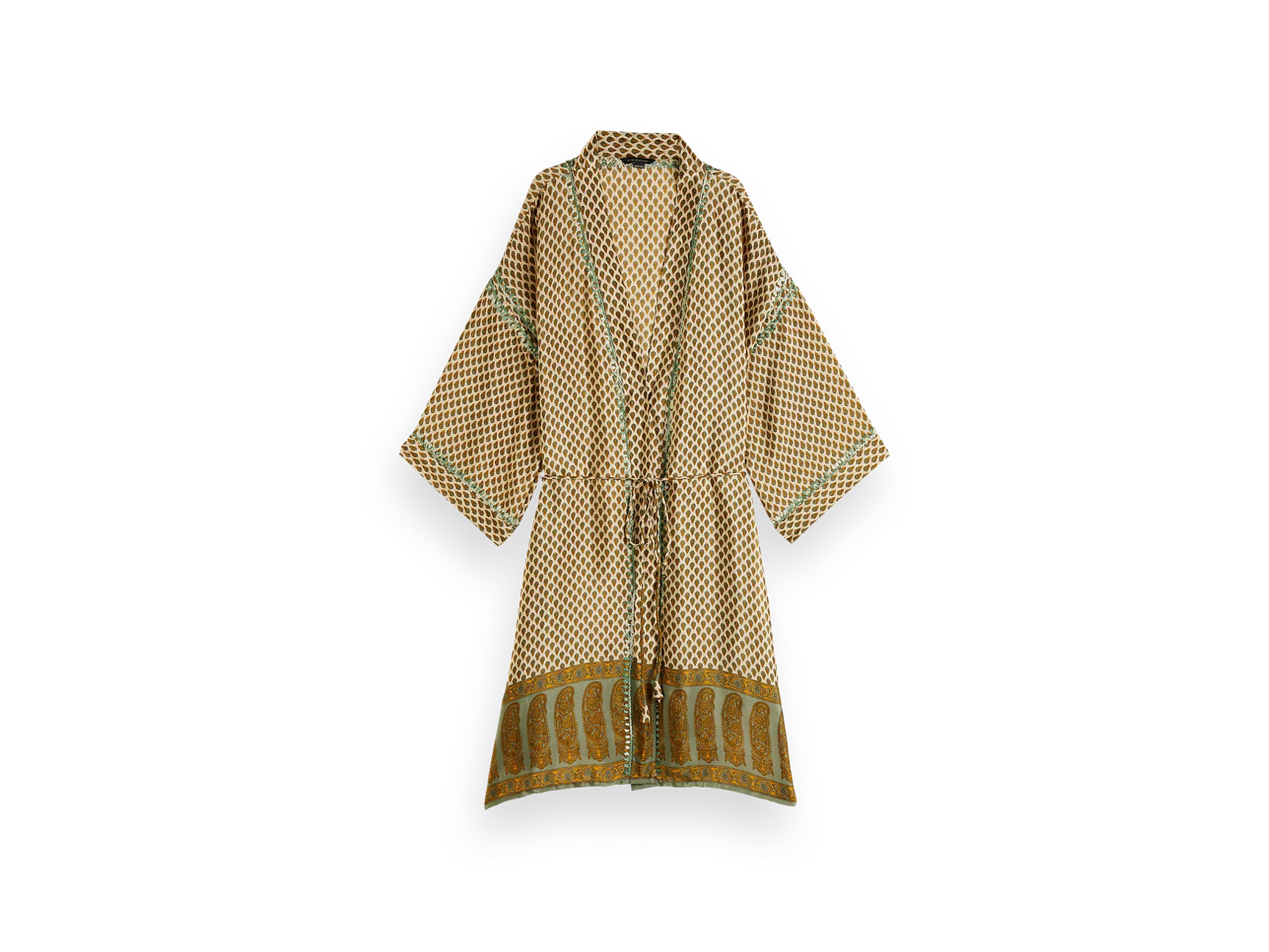 Jaypur Saree Kimono Green Flower