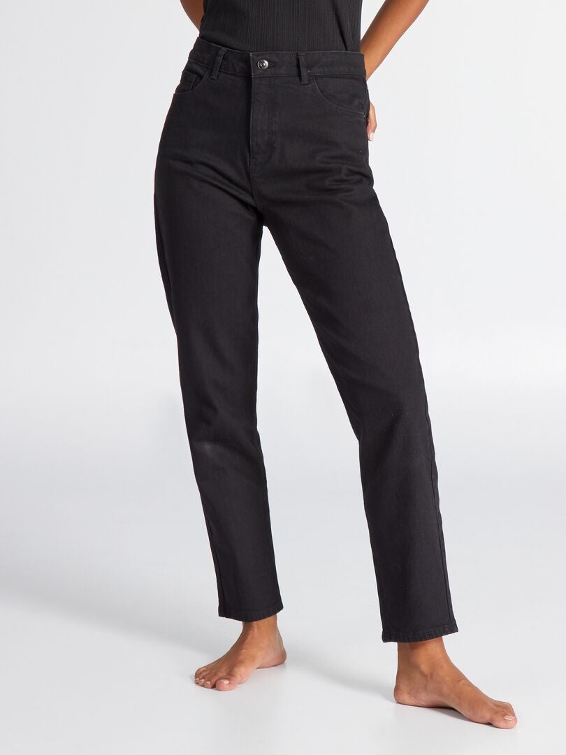 Calça jeans de corte regular - L30 - PRETA