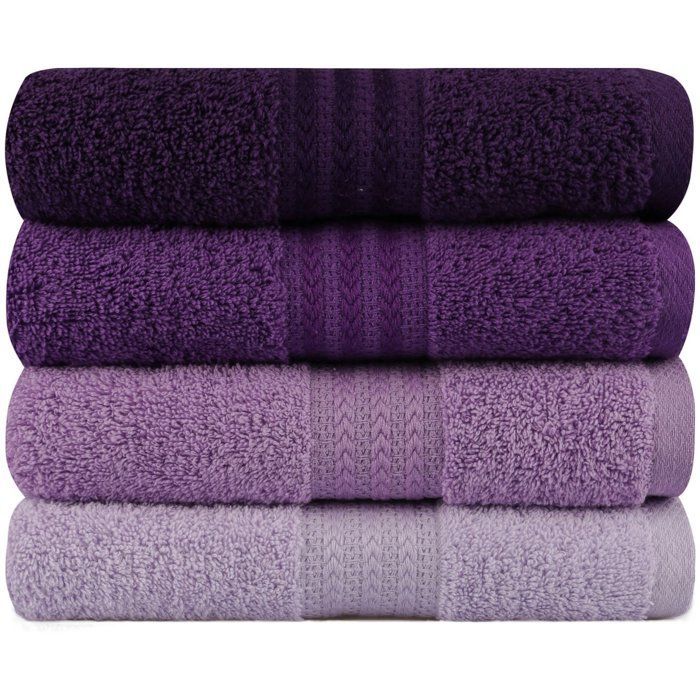 Ensemble de 4 serviettes à main - 50 x 90 cm - Violet