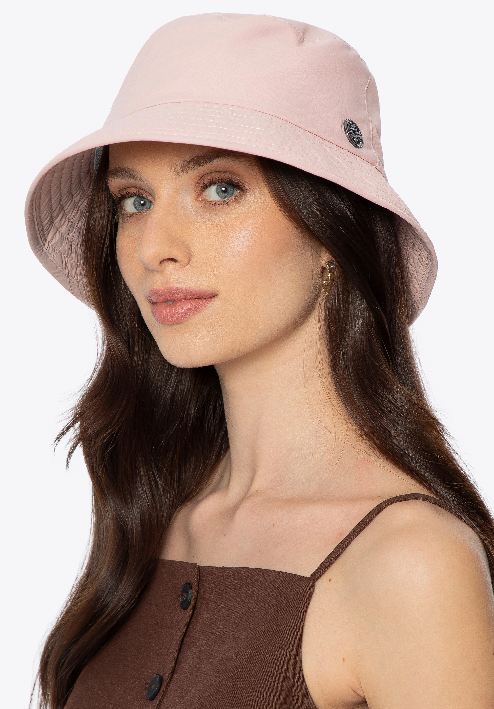 Czapka typu bucket z nylonu różowa
