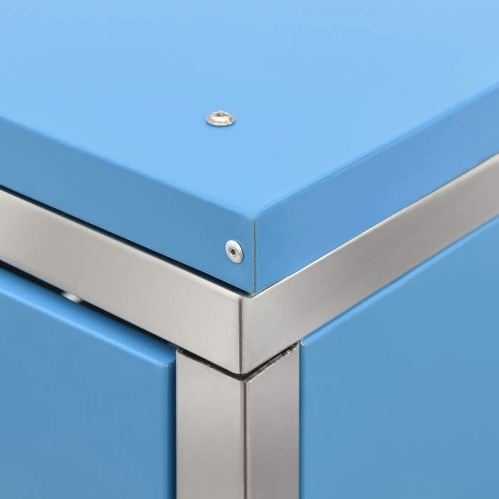 (Blu) Copertura per contenitore dei rifiuti - Elegante copertura per pattumiera 69x77,5x112,5 cm Acciaio inox 35601