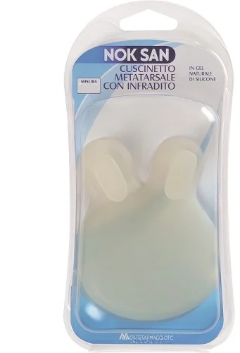 Palmilha de gel Nok San para a região metatarsal, compatível com chinelos de dedo, tamanho P/M.