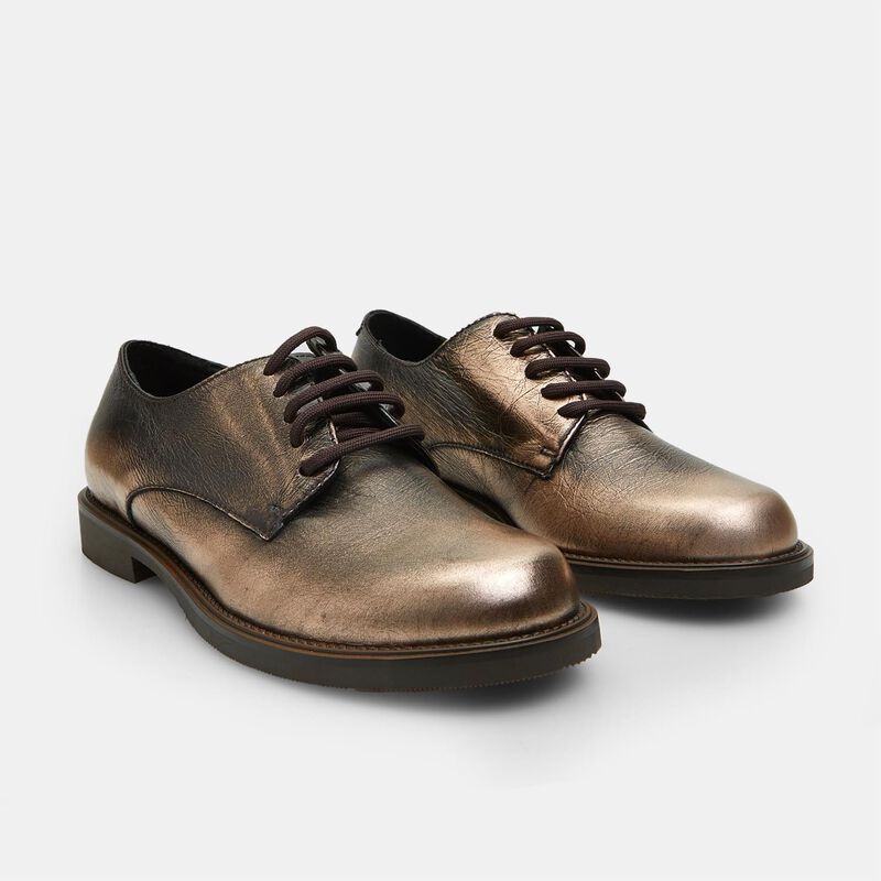 Damskie skórzane sznurowane buty