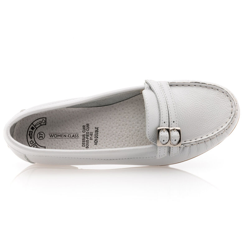 Mocasines/zapatos náuticos blancos para mujer