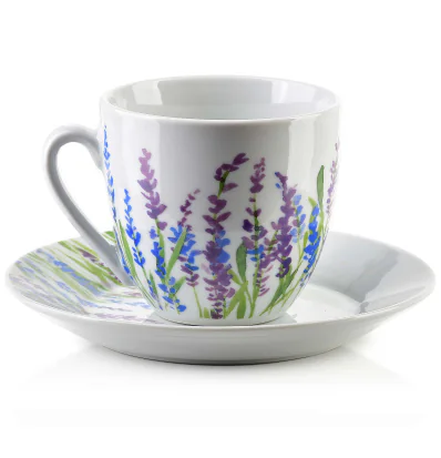 Komplet 6 filiżanek ze spodkiem 250ml JOY