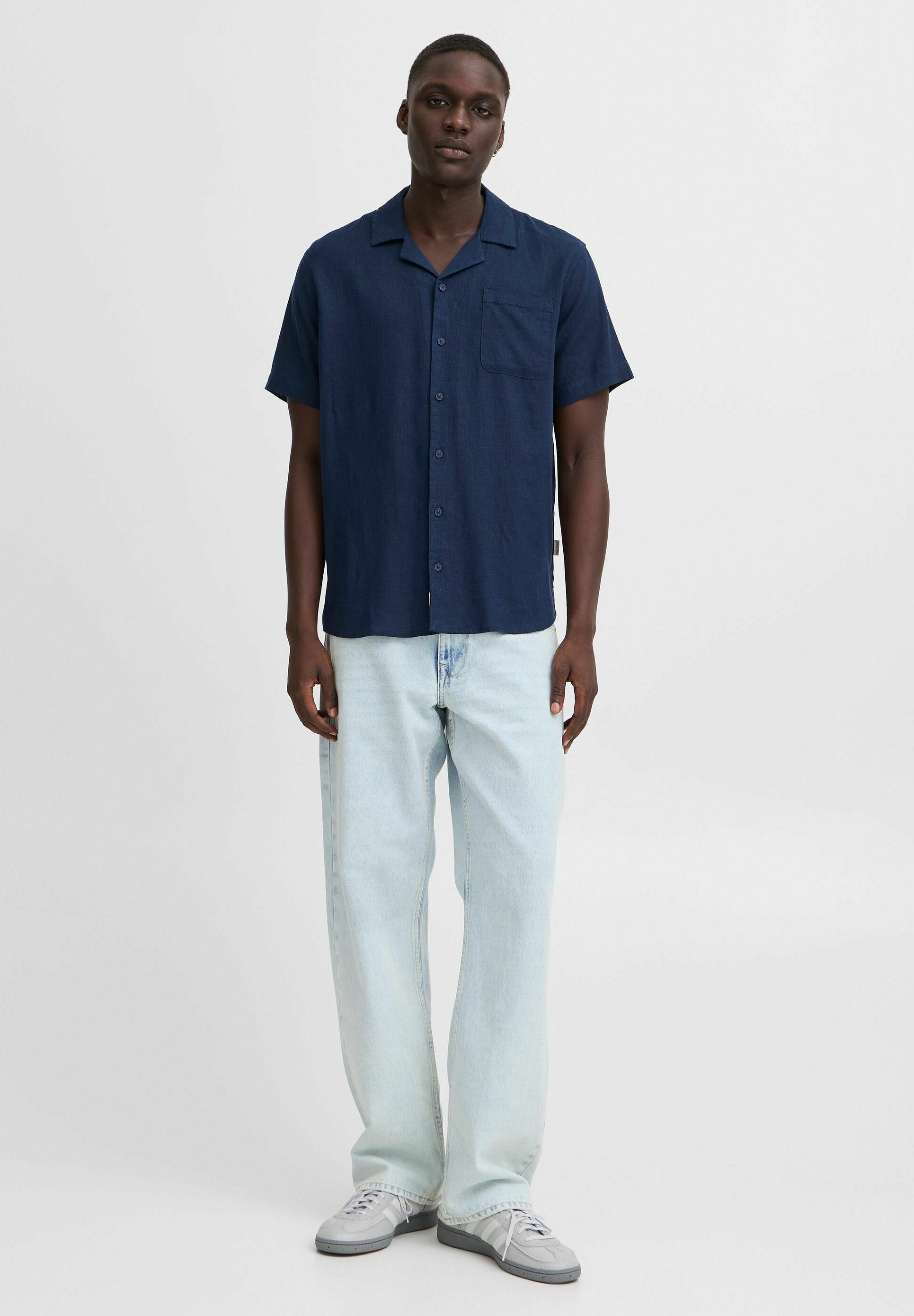 Mélange BHVICTOR LINEN MIX - Chemise - bleu marine