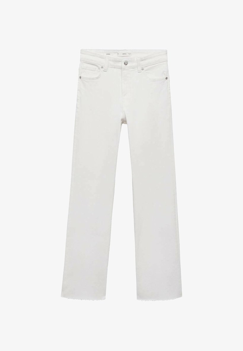 Mango FLARE CROP - Uitlopende jeans - wit