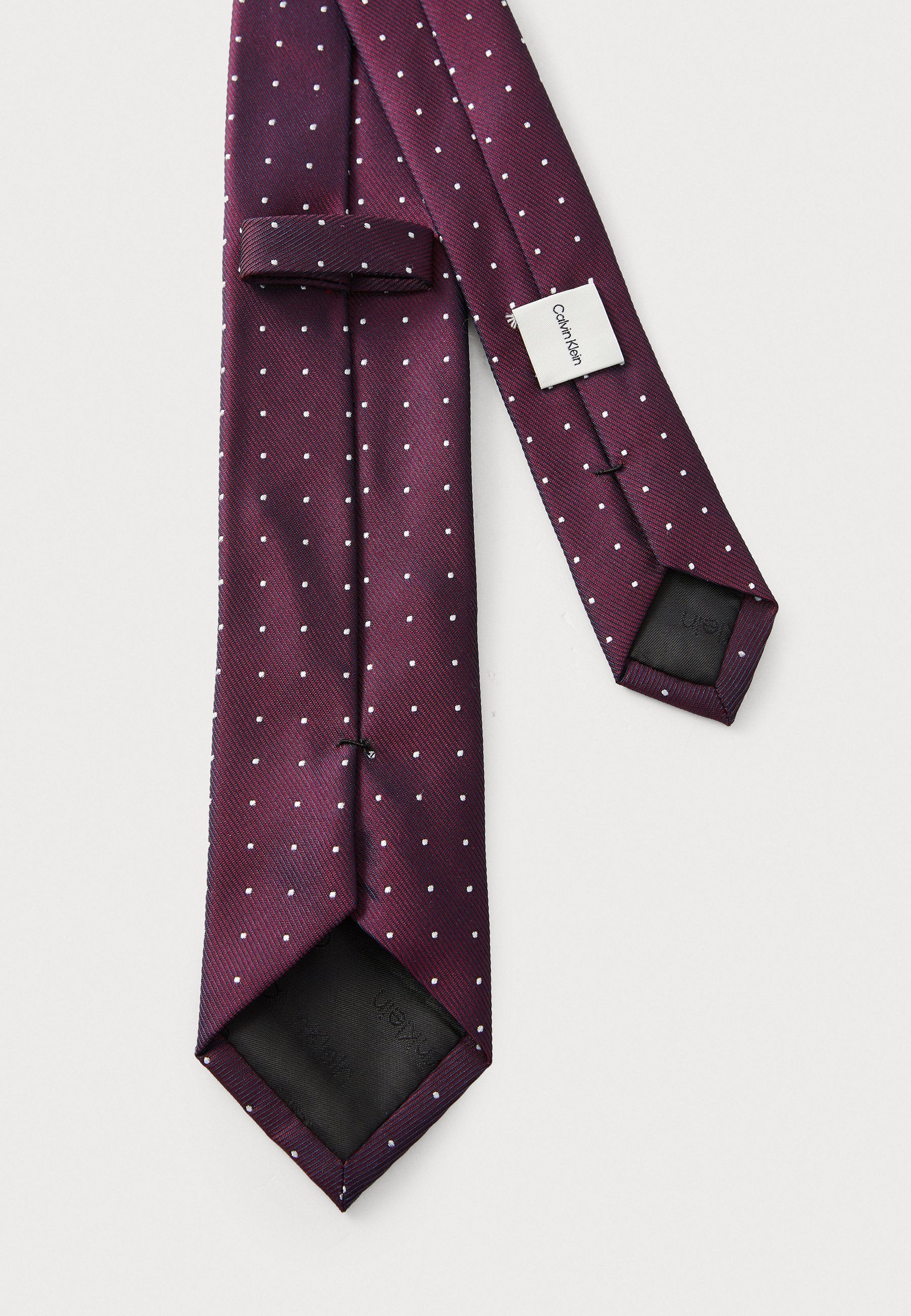 Calvin Klein SKOKIE PIN DOT - Stropdas - bordeauxrood