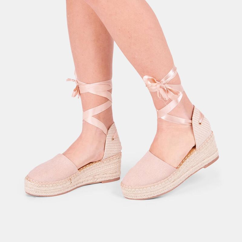 BATA Espadryle damskie na koturnach 6 cm