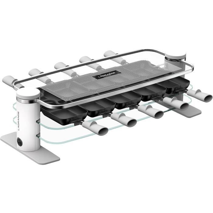 Raclettegrill - LAGRANGE - 10 personen - 1200 W - Verwijderbaar glas - Geïntegreerde pannenhouder