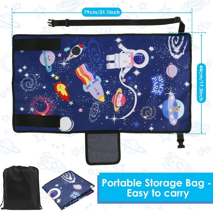 Lettino da viaggio per bambini a forma di aereo, pedali per neonati, poggiapiedi portatile da viaggio, amaca per bambini, estensibile, per riposare, blu stella