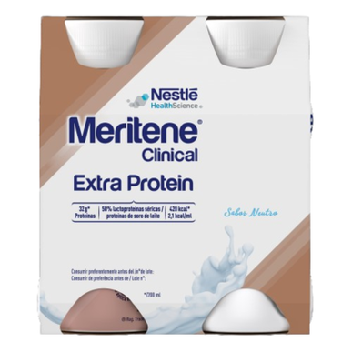 Meritene Clinical Extra Protein Neutral High-Protein oralt kosttilskudd 4 x 200 ml