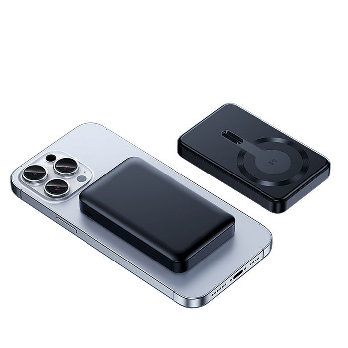Batterie Externe Magnétique sans Fil 10000mAh, 22.5W Power Bank Noir, Port Type-C, Charge Rapide, Pour iPhone 12 à 16 Coque MagSafe