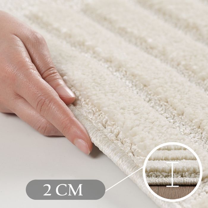 Teppium Tapis de Salon et Chambre à Poils Bouclés Crème 140 x 200 cm style bohème scandinave tapis décoratif