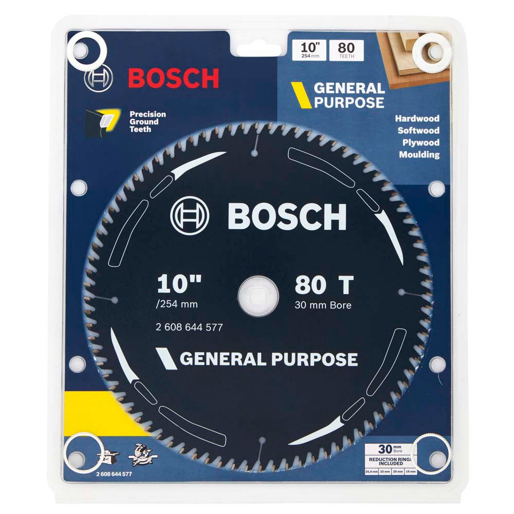 BOSCH 254 mm 80 tenner HMK-skjæreskive for tre - GENERAL PURPOSE