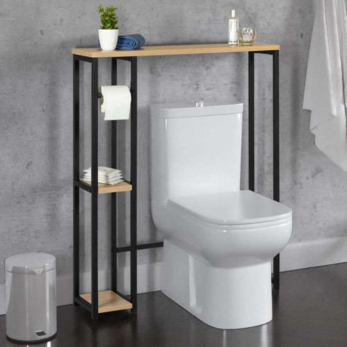 IDMARKET DETROIT industrial design over-toilet cabinet with cupboard