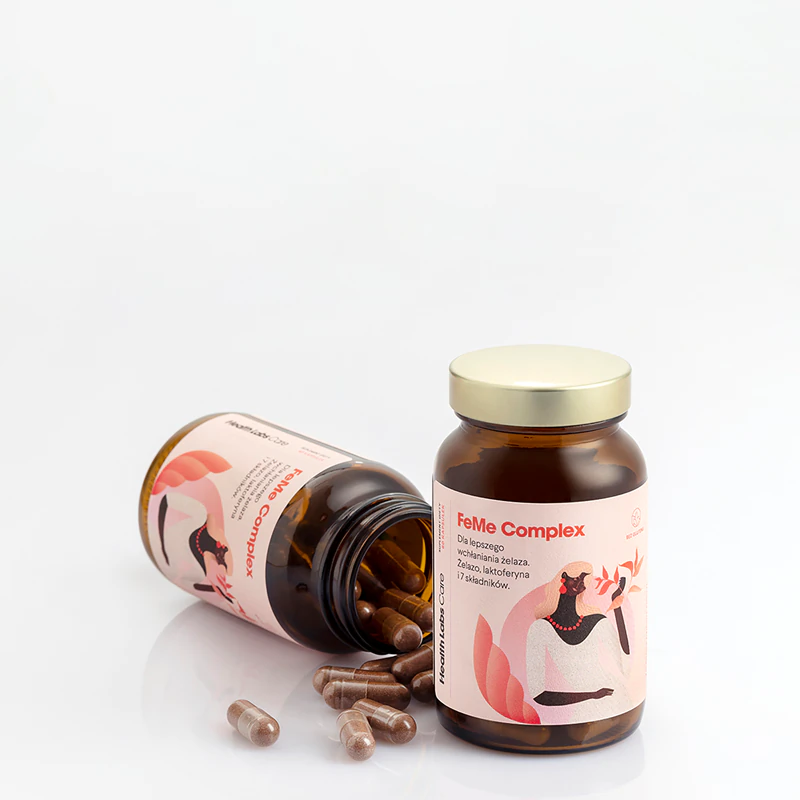 Health Labs Care FeMe Complex Nahrungsergänzungskapseln zur Unterstützung der ordnungsgemäßen Bildung roter Blutkörperchen und Hämoglobin