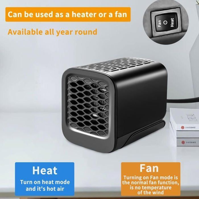 Calefactor para coche, calefactor y desempañador portátil de 12 V y 120 W para coche, ventilador desempañador para vehículos y camiones con función 2 en 1.