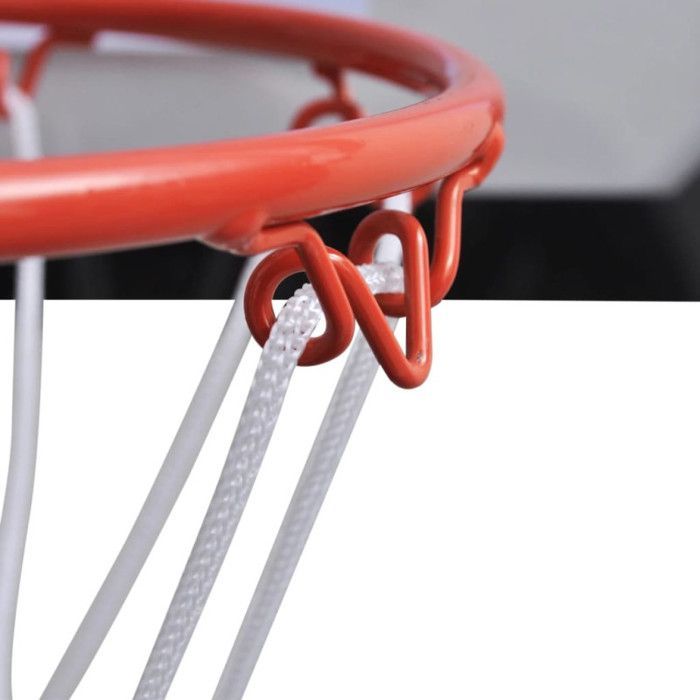 Mini aro de baloncesto con balón y bomba.