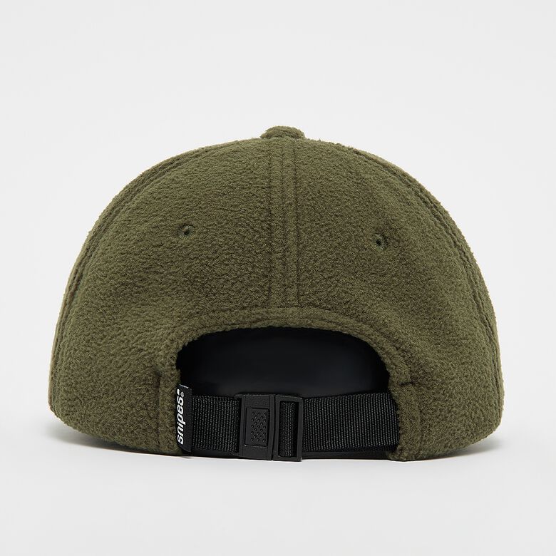 Cappellino a 5 pannelli in pile con logo base e etichetta tessuta