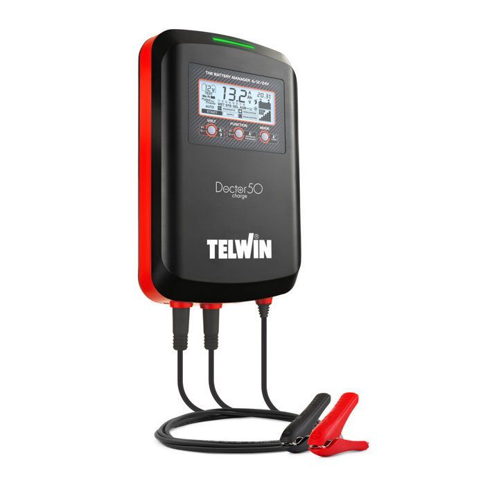 Telwin Doctor battery charger, charge 50 6/12/24V 50A, 600Ah capacity, with clamp cable
