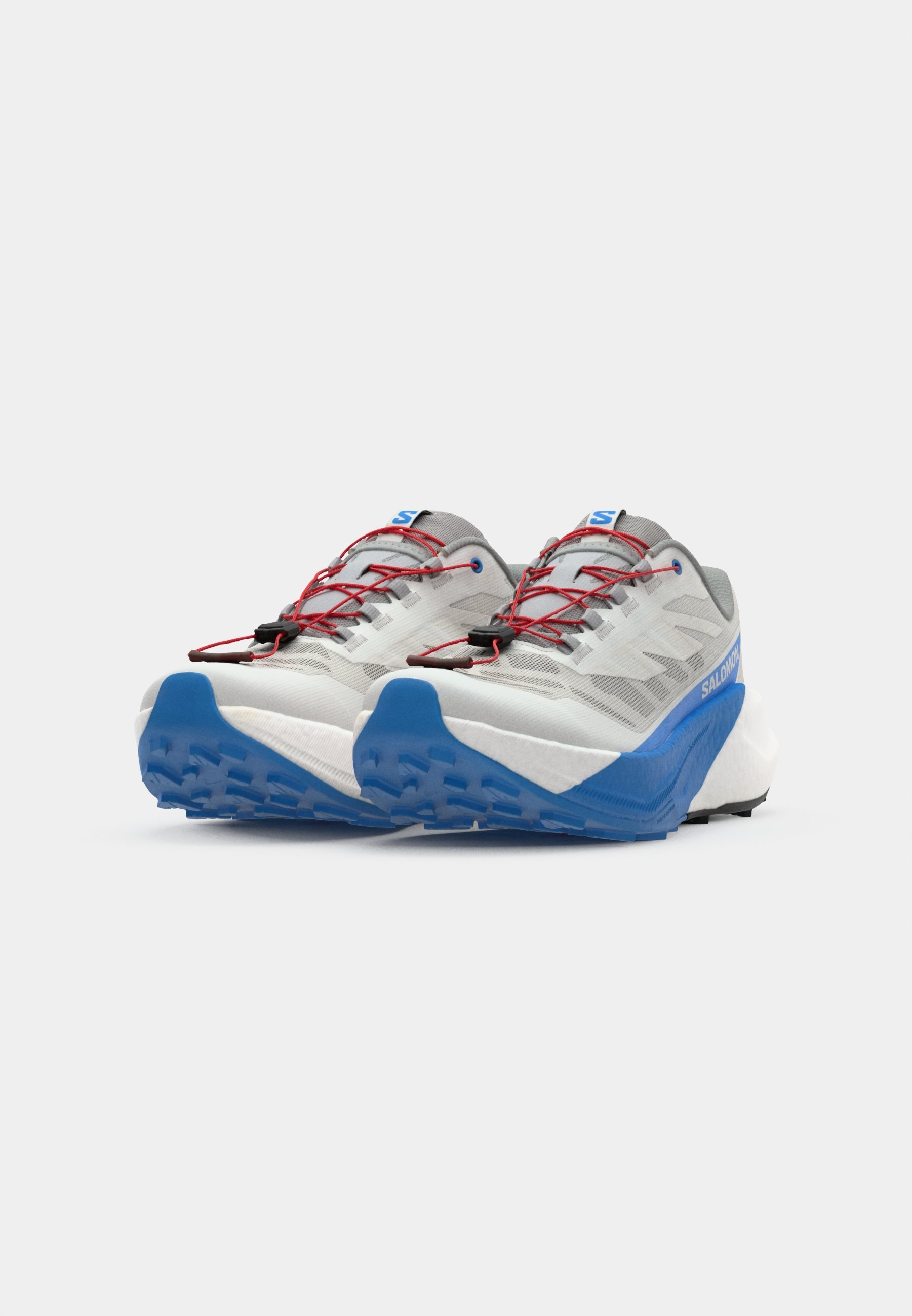 Salomon PULSAR - Scarpe da trail running - roccia lunare/bianco/blu francese