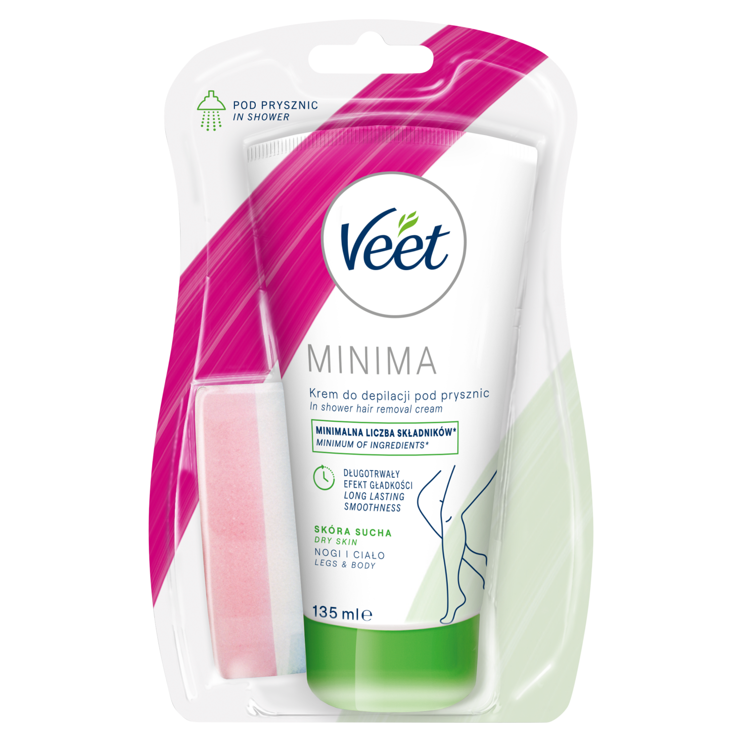 Crema depilatoria Veet para usar en la ducha, 135 ml.