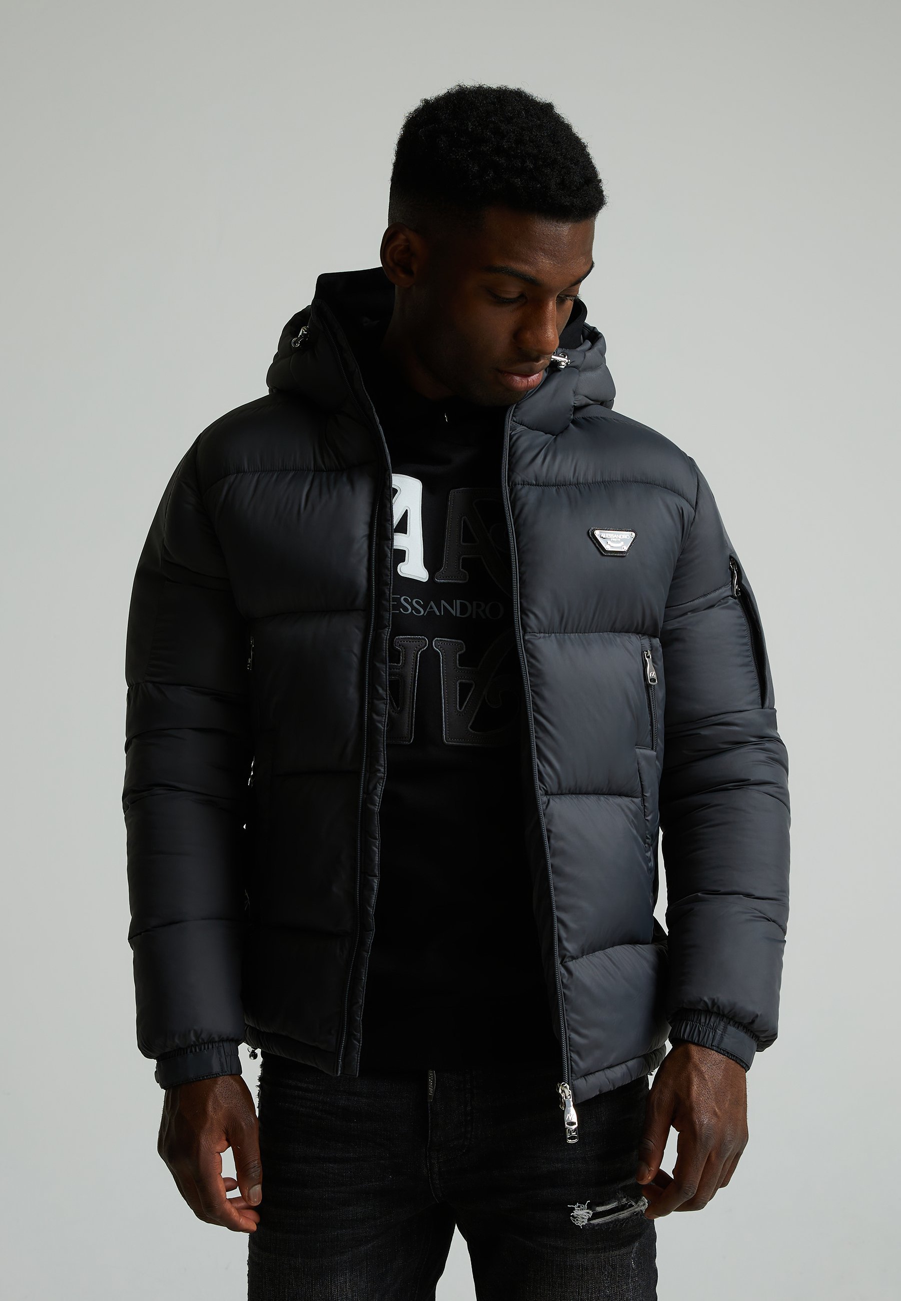Alessandro Zavetti NEVORI PUFFER JACKET - Giacca invernale - asfalto