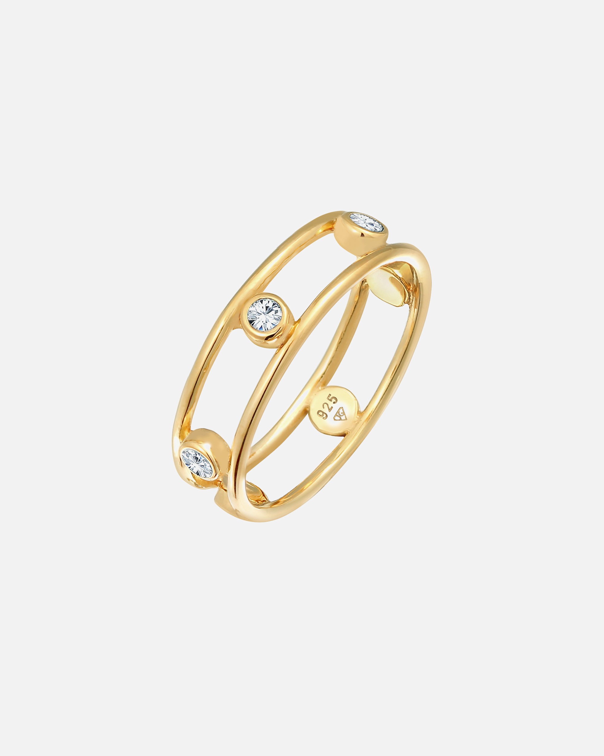 Elli Femmes Double Glamoureux Elégant avec cristaux en argent sterling 925
