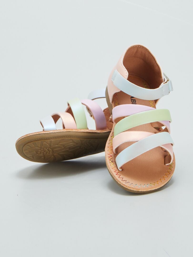 Sandalias de tiras multicolor - ROSA