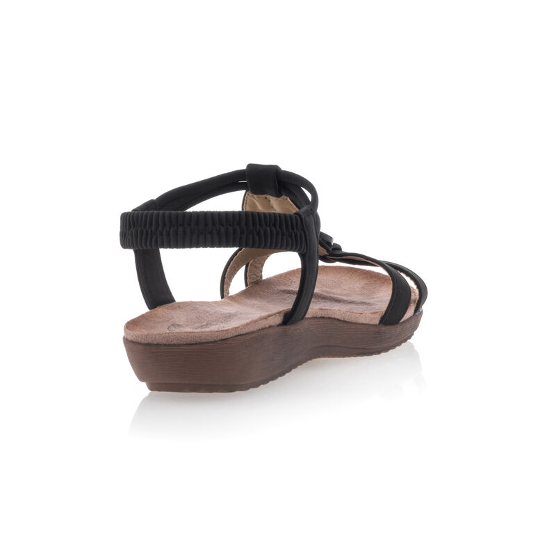Schwarze Damensandalen / Zehenfreie Schuhe