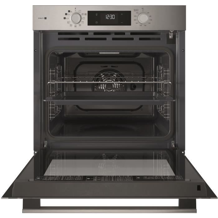 Forno embutido - Limpeza pirolítica - Cozimento com ventilação - HOTPOINT - HAO854PSX - Aço inoxidável - 71 L - A++ - Função vapor