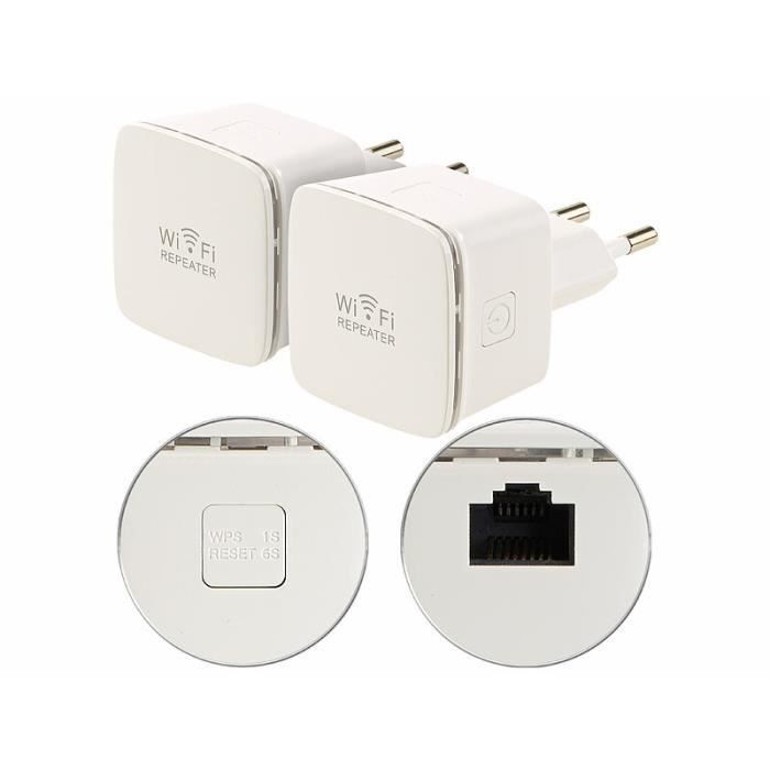 2 mini répéteurs wifi 300 Mbps avec fonction point d'accès WLR-350.sm