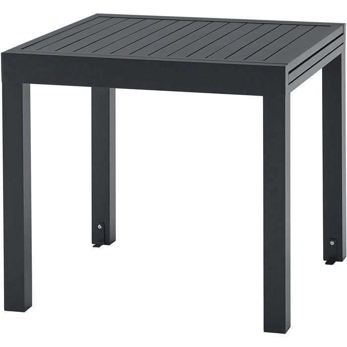 Mesa de jardín extensible SOLOMA para 6 personas - SOLOMA - Aluminio - 80/160 x 80 x 75 cm