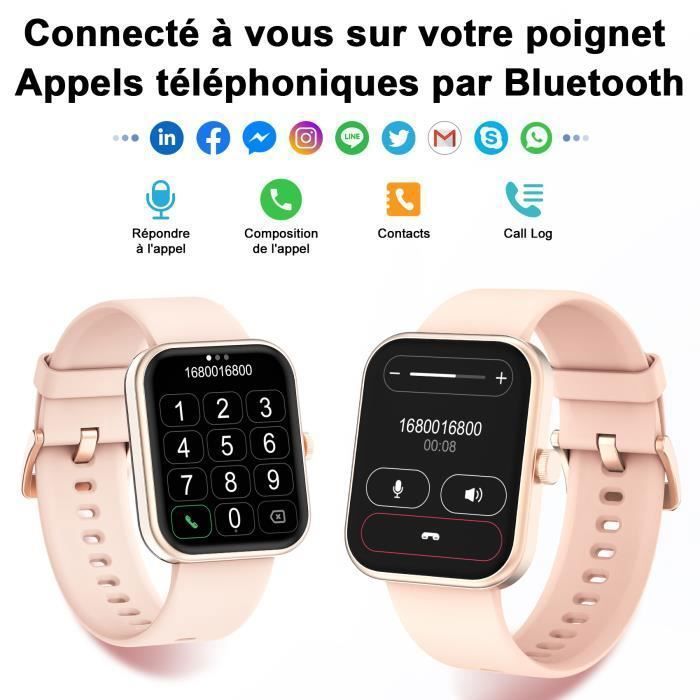 Relógio inteligente feminino Blackview com chamadas Bluetooth, tela HD de 1,83