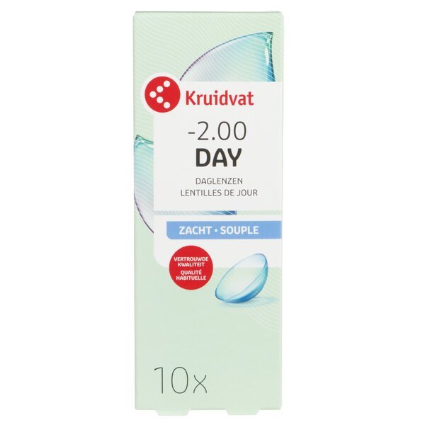 Kruidvat Opticare -2.00 mīkstās ikdienas kontaktlēcas<br>Medicīnas ierīce - 10 gab.