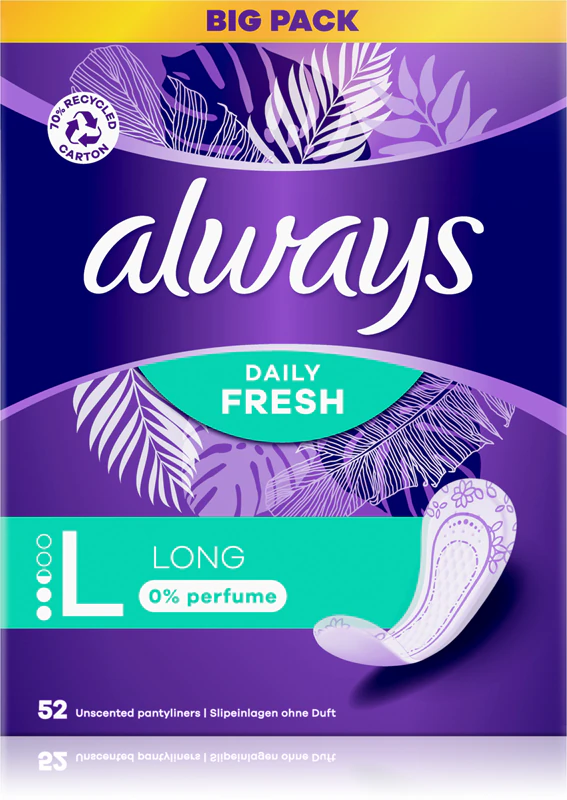 Always Daily Fresh Slipeinlagen, lang, parfümfrei