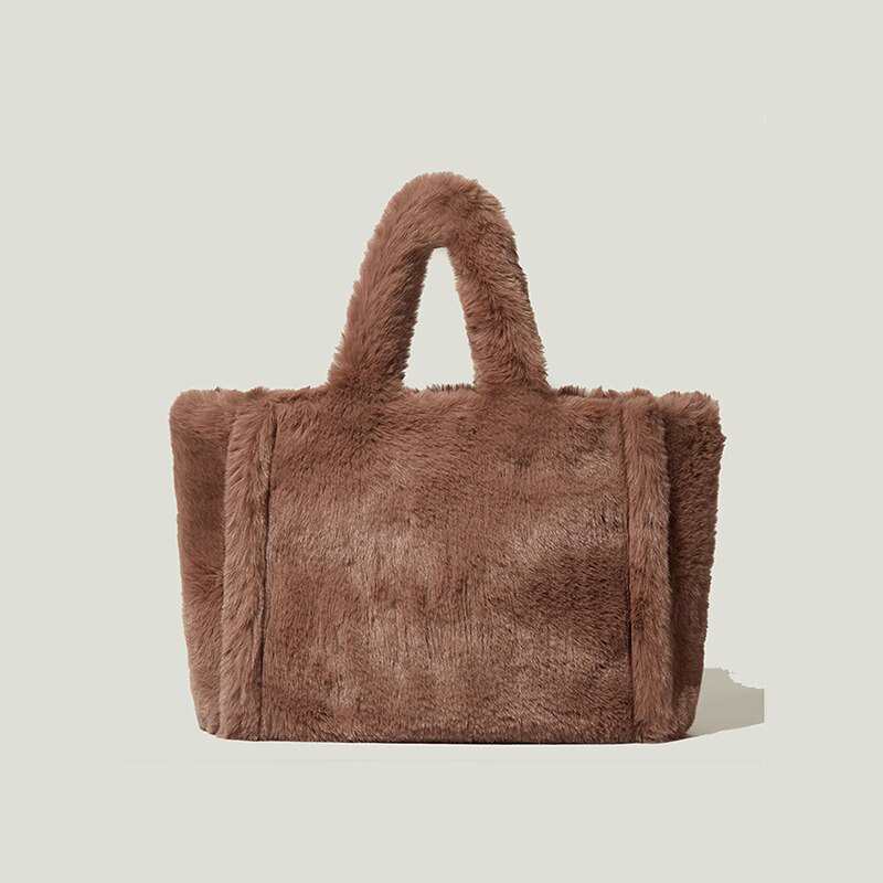 Sacs à main de luxe pour femmes, design hivernal, grand sac de courses, cabas à bandoulière en fausse fourrure